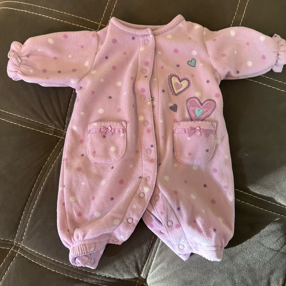 Carter's Pink and Purple Heart Footie